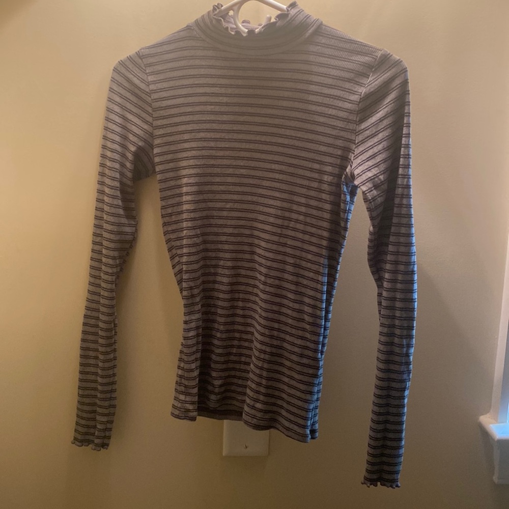Grey and black Hollister striped turtle neck